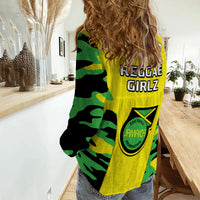 Jamaica Football Women Casual Shirt Reggae Girlz 2023 Cup Of Nations Ver.02 - Wonder Print Shop