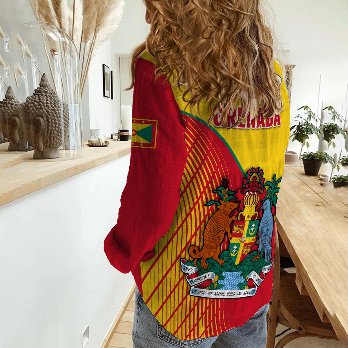 Grenada Women Casual Shirt Coat Of Arms Happy 49th Independence Day - Wonder Print Shop