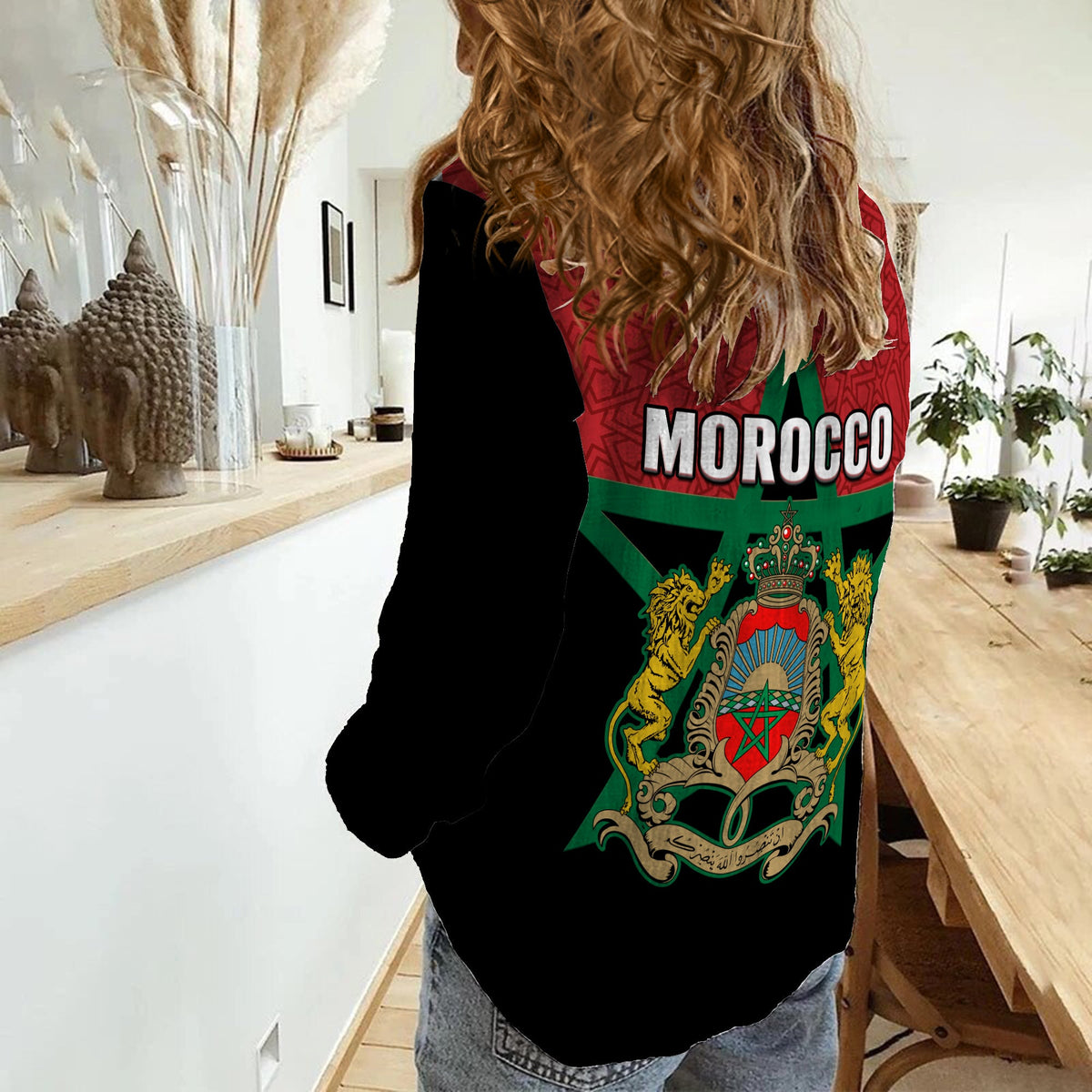 Morocco Western Sahara Women Casual Shirt Map Black Moroccan Is Always In My Heart - Wonder Print Shop