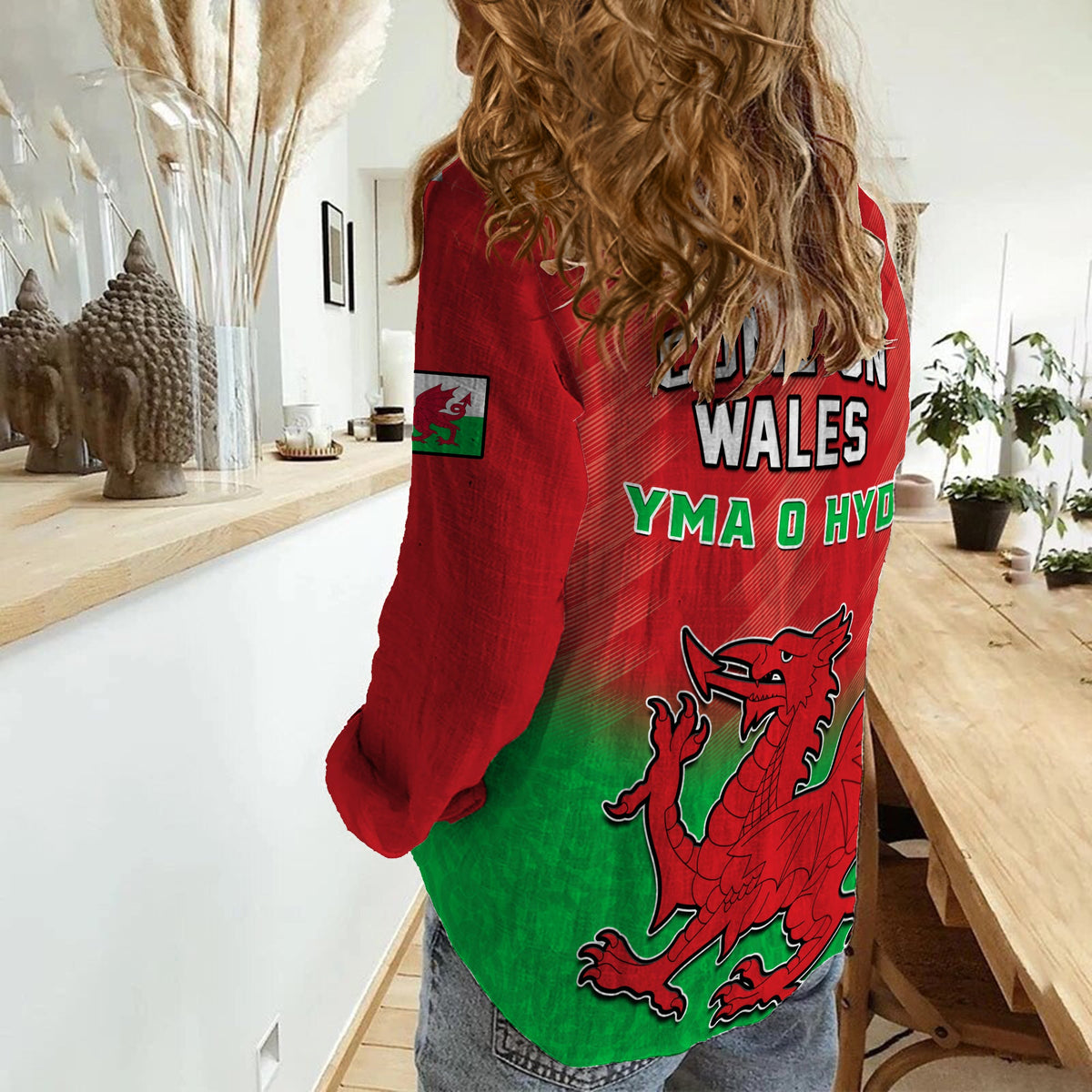 Wales Football Women Casual Shirt World Cup 2022 Come On Cymru Yma O Hyd - Wonder Print Shop