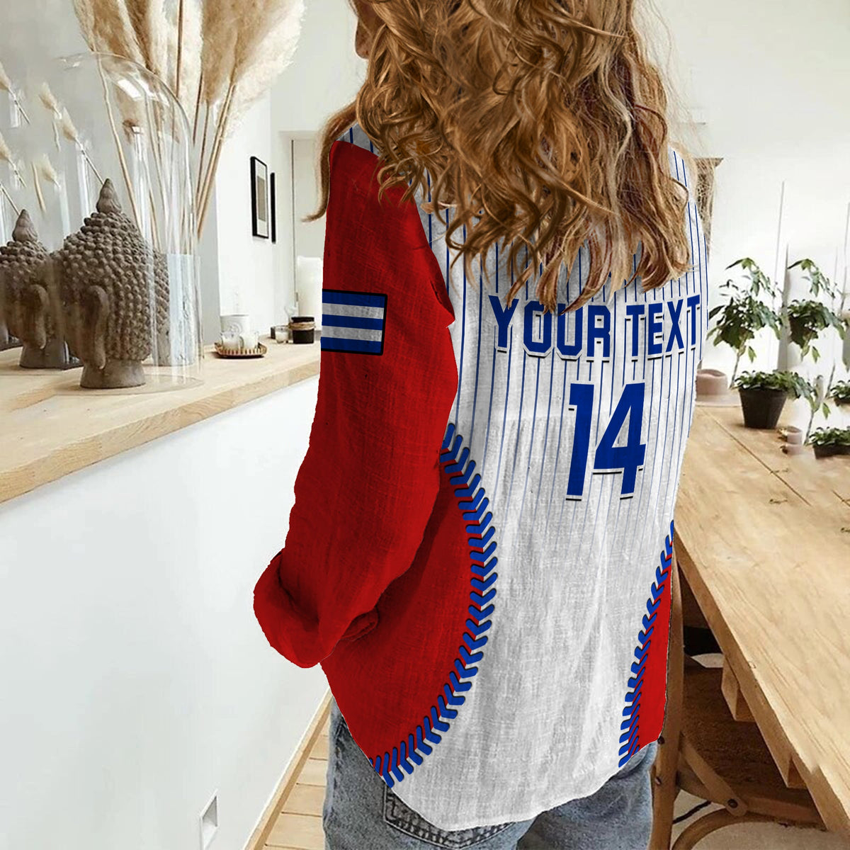 (Custom Text And Number) Cuba Women Casual Shirt Baseball Sporty Style - Wonder Print Shop