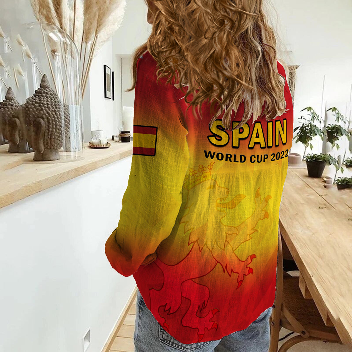 Spain Football Women Casual Shirt La Roja World Cup 2022 - Wonder Print Shop