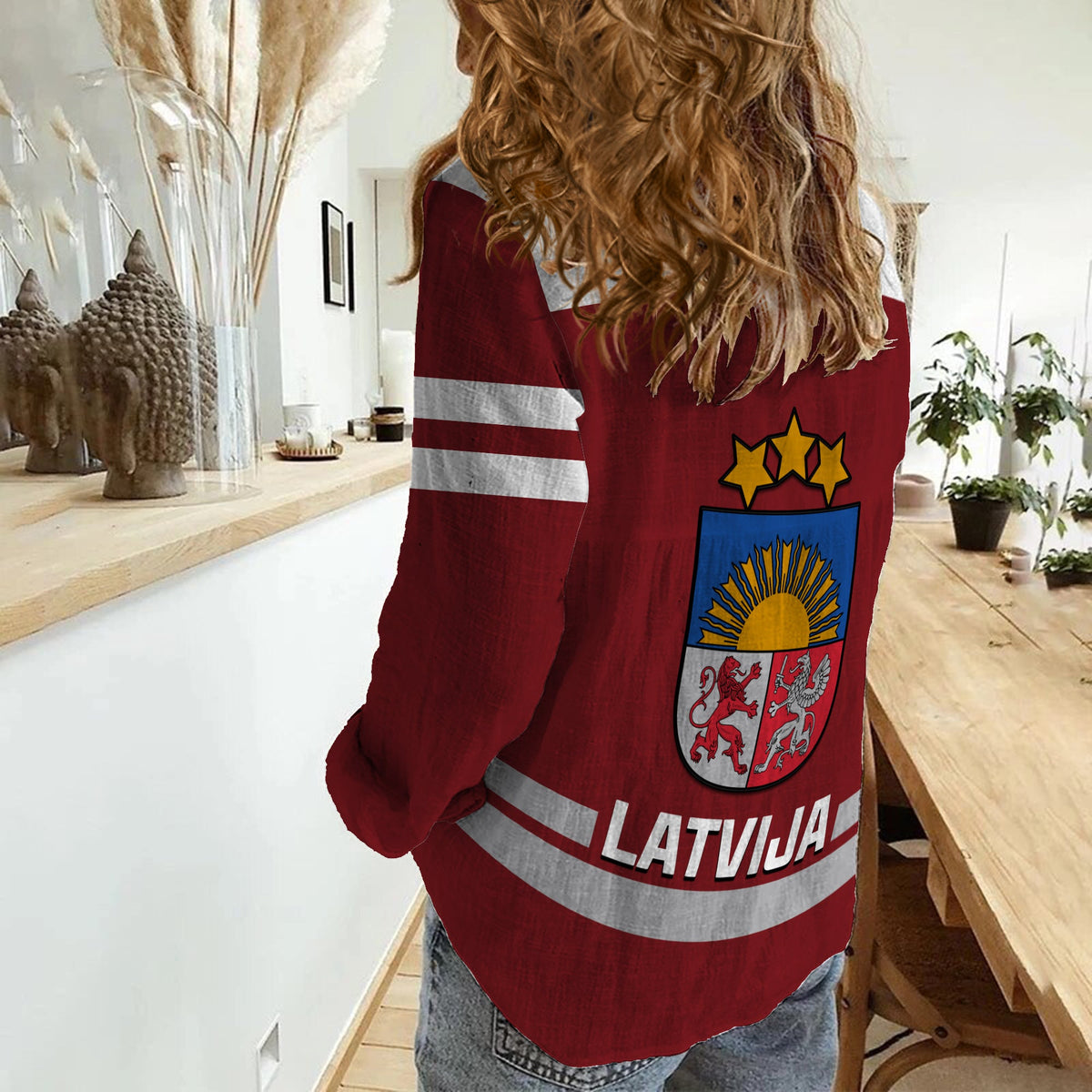 Latvia Hockey 2023 Women Casual Shirt Red Sporty Style - Wonder Print Shop