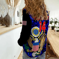 (Custom Text And Number) USA Football Women Casual Shirt The Yanks Champions WC 2022 - Wonder Print Shop