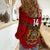 (Custom Text And Number) Morocco Football Women Casual Shirt World Cup 2022 Red Moroccan Pattern - Wonder Print Shop