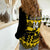 (Custom Text And Number) Ghana Football Women Casual Shirt Black Stars Kente World Cup 2022 Yellow - Wonder Print Shop