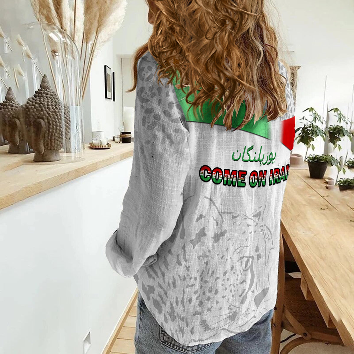 Iran Football Women Casual Shirt Team Melli World Cup 2022 - Wonder Print Shop