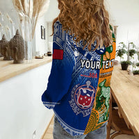 (Custom Personalised) Australia Wallabies And Toa Samoa Rugby Women Casual Shirt Aboriginal Mix Polynesian - Wonder Print Shop