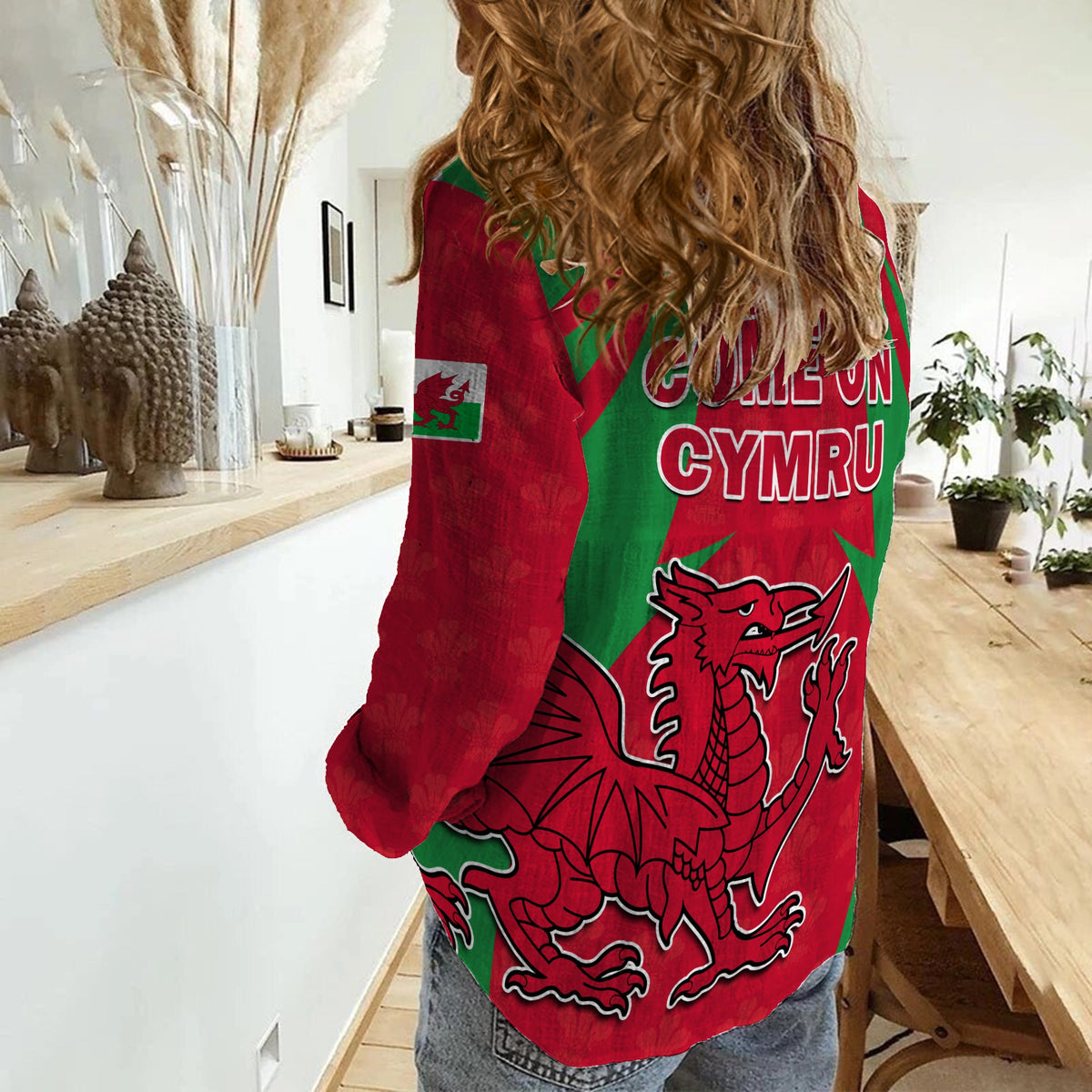 Wales Rugby Women Casual Shirt The Dragons National Team Come On Cymru - Wonder Print Shop
