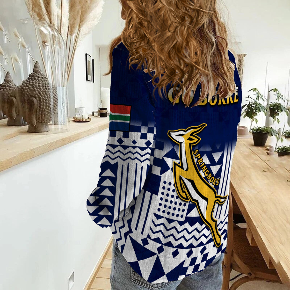 South Africa Rugby Women Casual Shirt Outgoing Tour Go Springboks - Wonder Print Shop