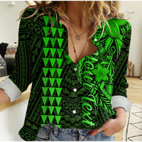 Custom Personalised Hawaii Women Casual Shirt Kakau Kanaka Maoli Combine Polynesian Shark Ver.02 - Wonder Print Shop