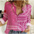 Tonga Breast Cancer Women Casual Shirt Tongan Ngatu Pattern No One Fights Alone - Wonder Print Shop