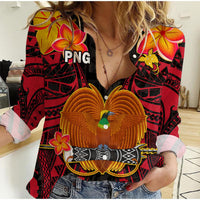 Custom Personalised Papua New Guinea Women Casual Shirt PNG Bird Of Paradise Polynesian Pattern - Wonder Print Shop