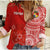 Custom Personalised Tonga Women Casual Shirt Tongan Coat Of Arms Ngatu Pattern - Wonder Print Shop