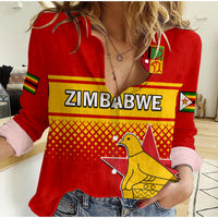 (Custom Text And Number) Zimbabwe Cricket Women Casual Shirt The Chevrons ODI Style - Wonder Print Shop