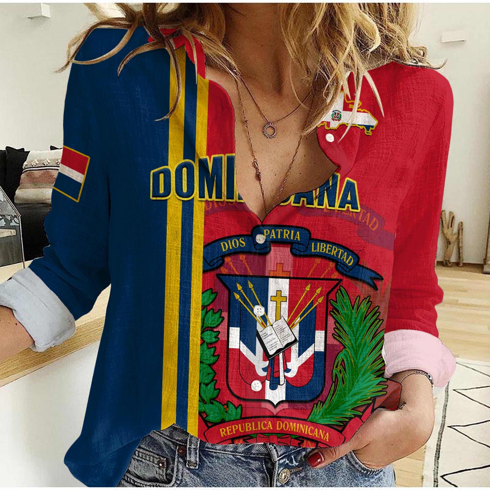 (Custom Personalised) Dominican Republic Women Casual Shirt Happy 179 Years Of Independence - Wonder Print Shop