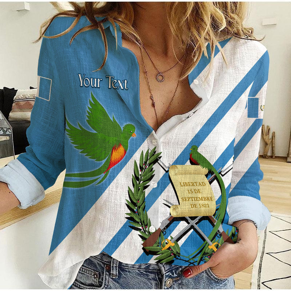 (Custom Personalised) Guatemala Women Casual Shirt Dress Resplendent Quetzal Gorgeous LT13 - Wonder Print Shop