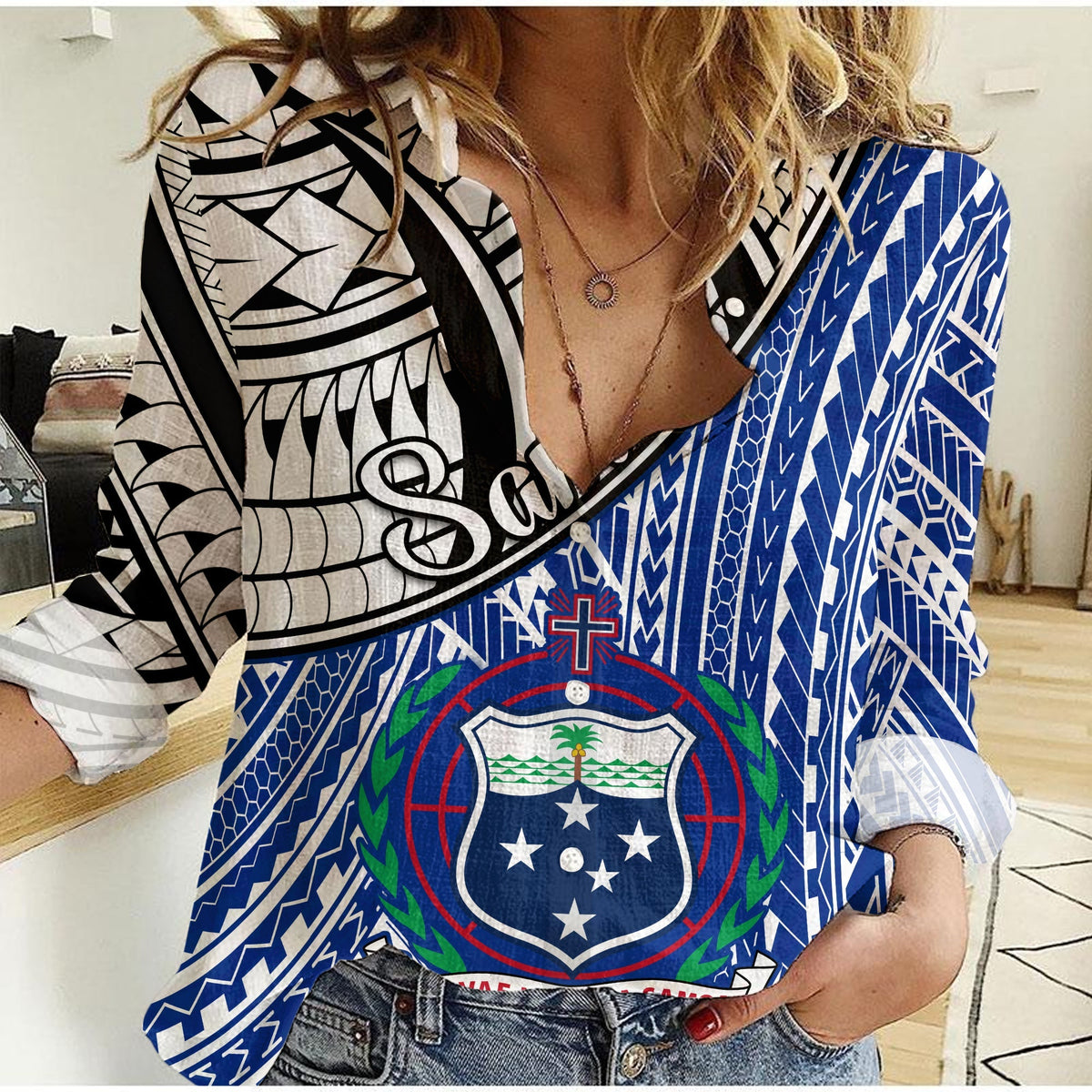 Samoa Women Casual Shirt Samoan Pattern Newest LT13 - Wonder Print Shop