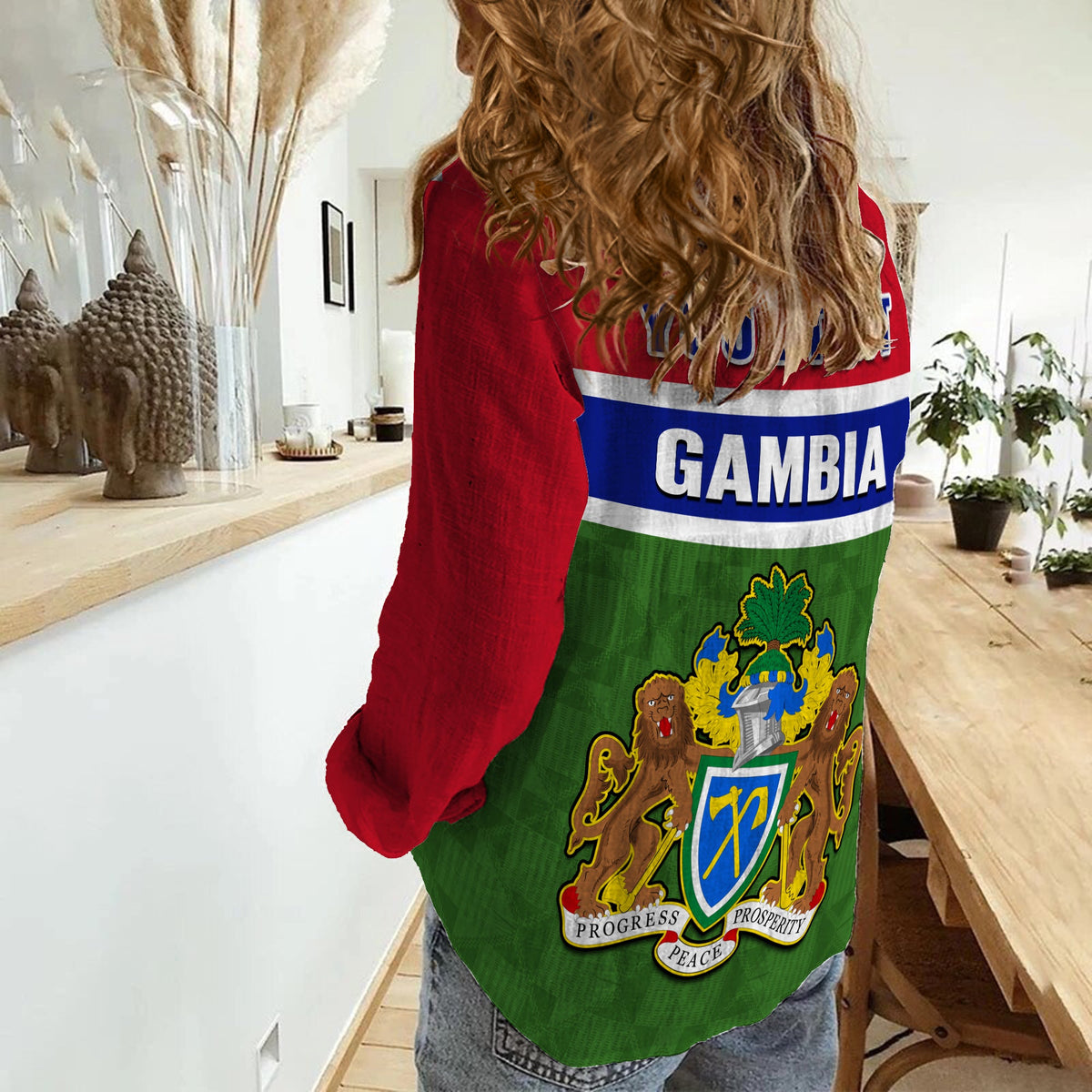 (Custom Personalised) Gambia Women Casual Shirt Happy 58th Independence Anniversary Flag Style - Wonder Print Shop