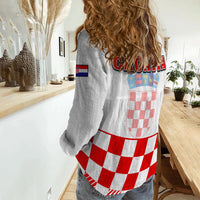 Croatia Football Women Casual Shirt Hrvatska Checkerboard Red Version - Wonder Print Shop