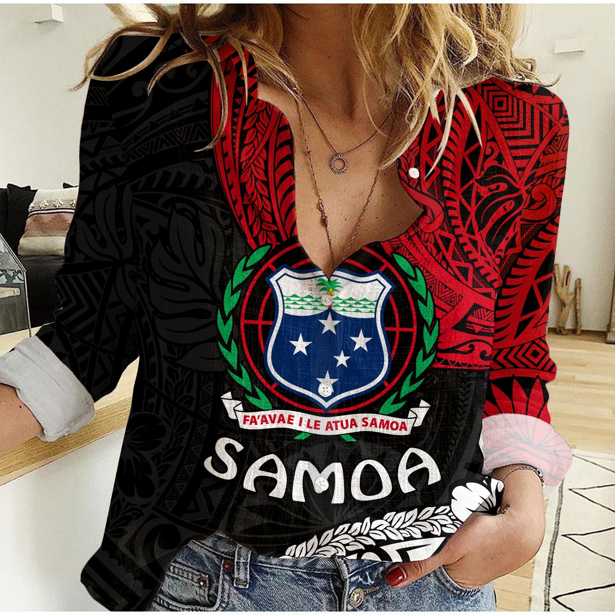 samoa-women-casual-shirt-beloved-samoan-mix-polynesian-pattern