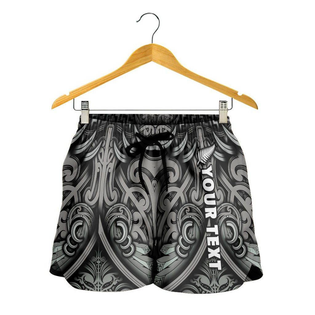 custom-personalised-new-zealand-silver-fern-rugby-women-shorts-all-black-nz-maori-pattern