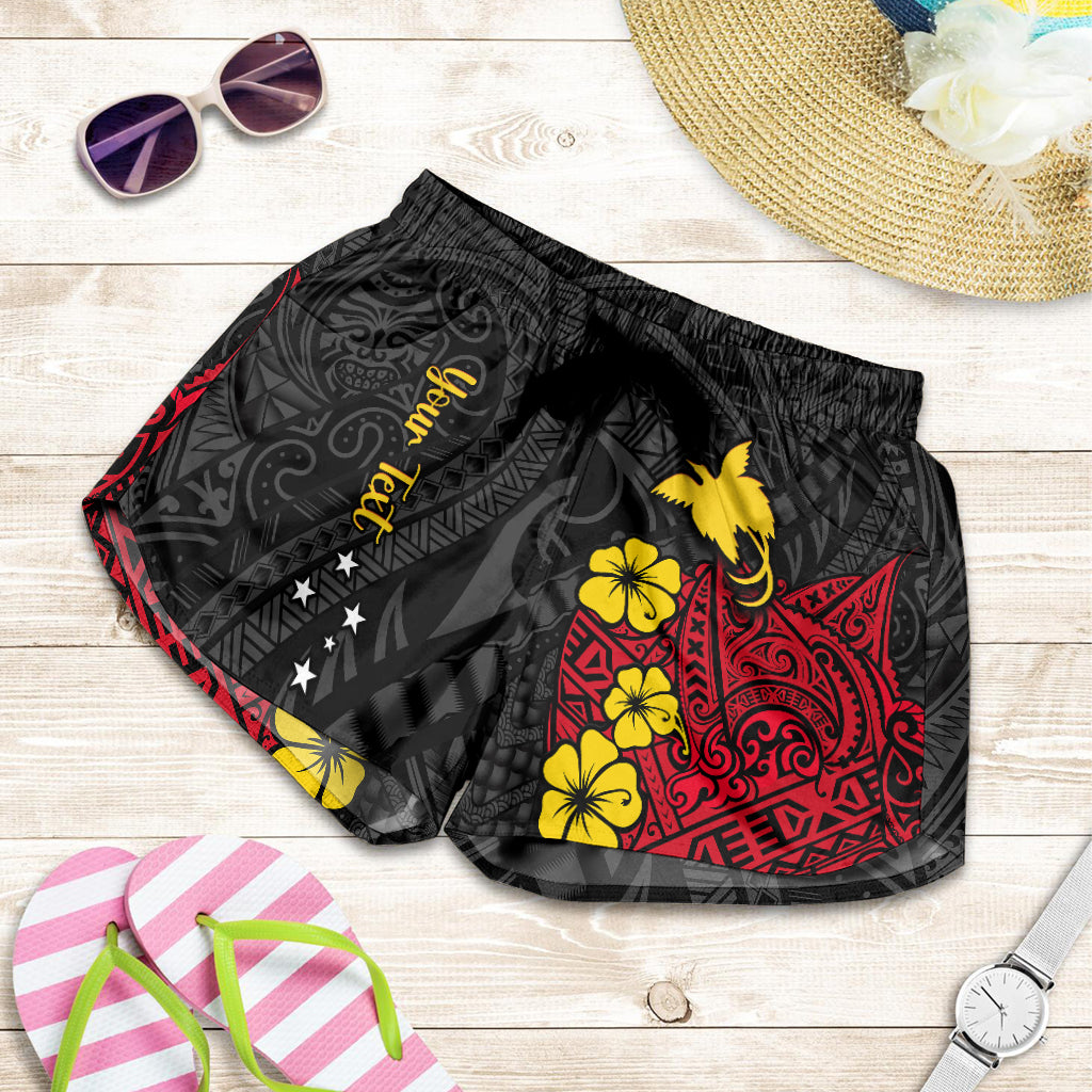custom-personalised-papua-new-guinea-anniversary-women-shorts-47th-independence-day-since-1975
