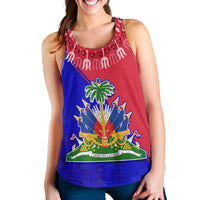 Haiti Women Racerback Tank Haiti Flag Dashiki Simple Style - Wonder Print Shop