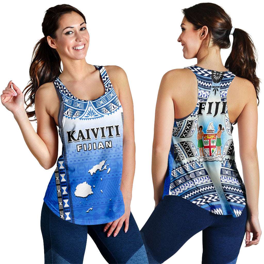 Fiji Women Racerback Tank Kaiviti Fijian Special Tapa Pattern - Wonder Print Shop