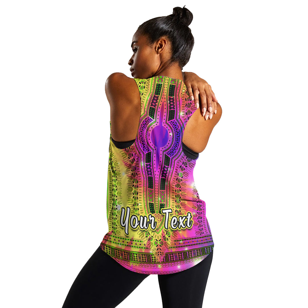 (Custom Personalised) Africa Tie Dye Women Racerback Tank Special Dashiki Pattern LT13 - Wonder Print Shop