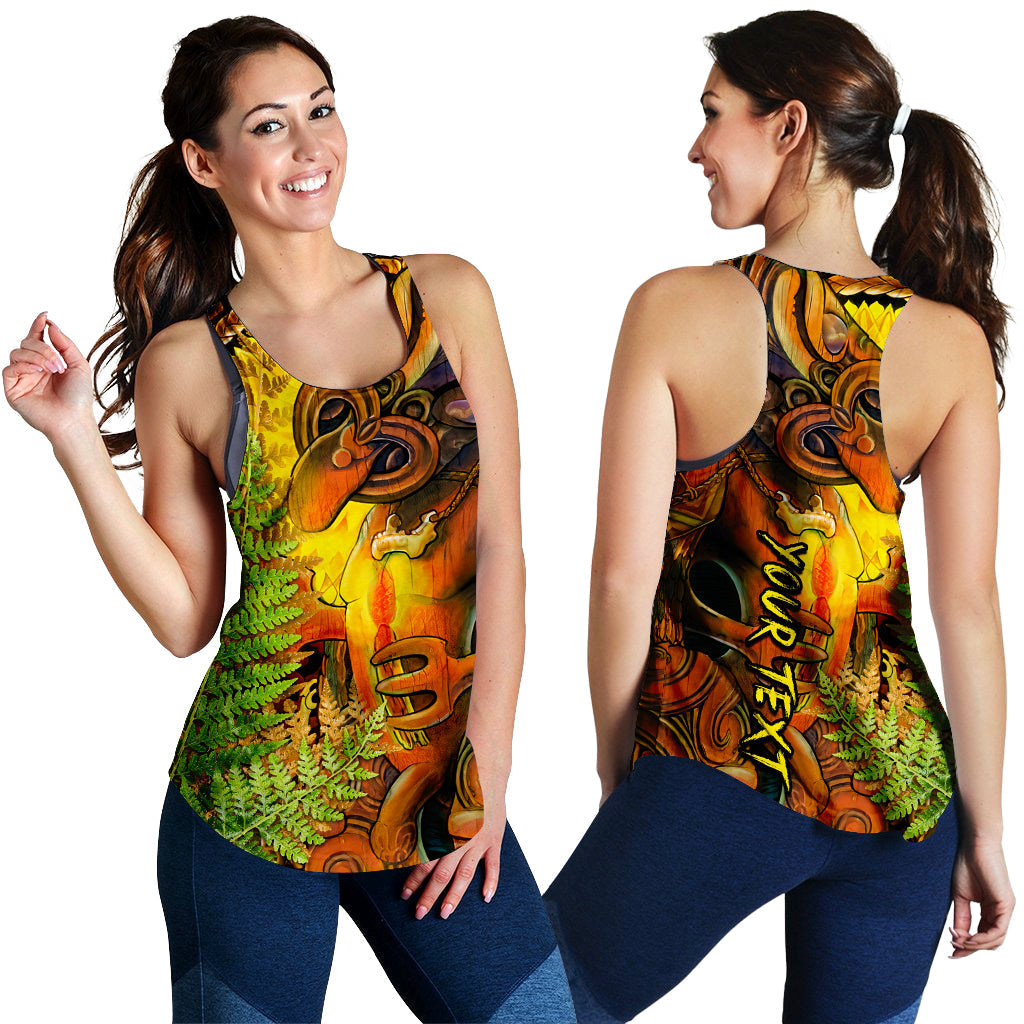 Custom Personalised Hei Tiki Maori Women Tank Top Fern Aotearoa Ta Moko Sun LT13 - Wonder Print Shop