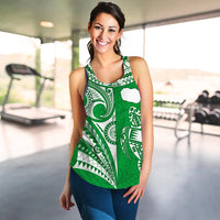 Rarotonga Cook Islands Women Racerback Tank Turtle and Map Style Green LT13 - Wonder Print Shop