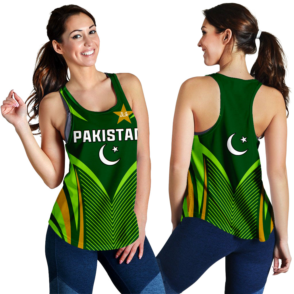 Pakistan Cricket Women Racerback Tank Green Shaheens Champion LT13 - Wonder Print Shop