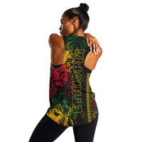 Ethiopia Lion Reggae Women Racerback Tank Ethiopian Cross LT13 - Wonder Print Shop