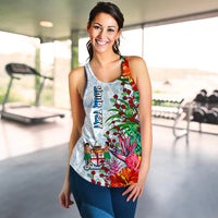 Custom Personalised Fiji Women Racerback Tank Proud Fijian Tapa mix Tagimoucia Flowers LT13 - Wonder Print Shop