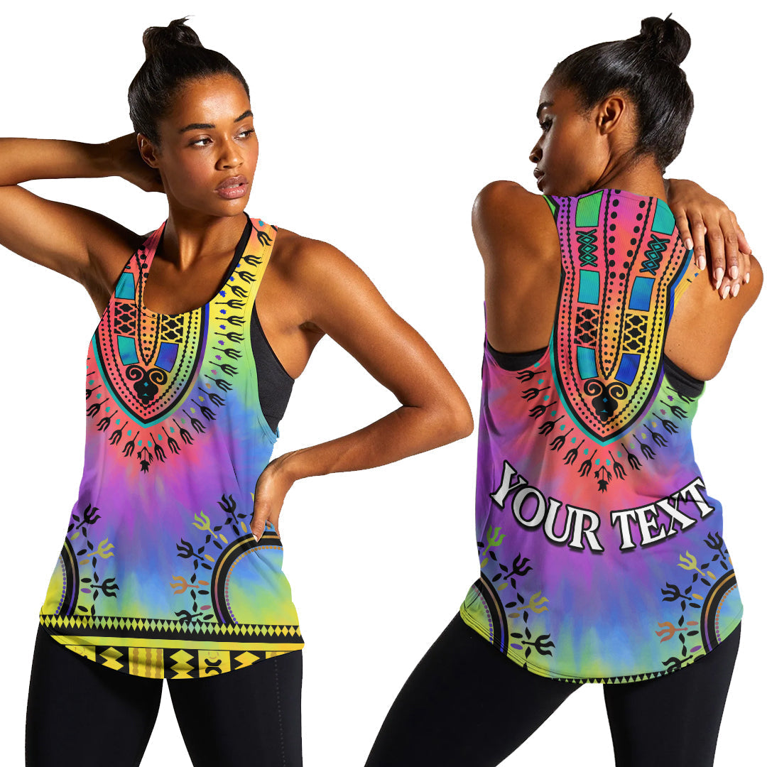 (Custom Personalised) Dashiki Tie Dye Women Racerback Tank African Pattern LT13 - Wonder Print Shop