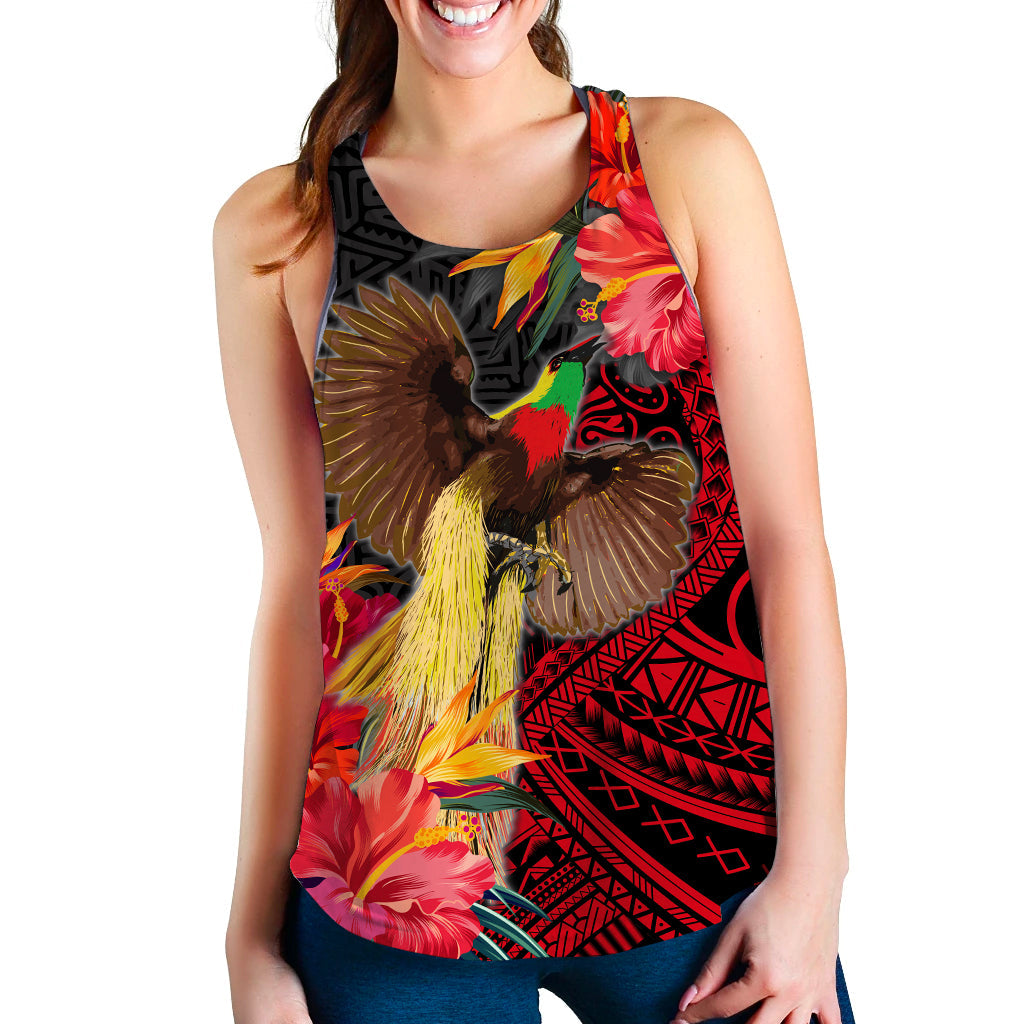 Papua New Guinea Women Racerback Tank Bird of Paradise LT13 - Wonder Print Shop