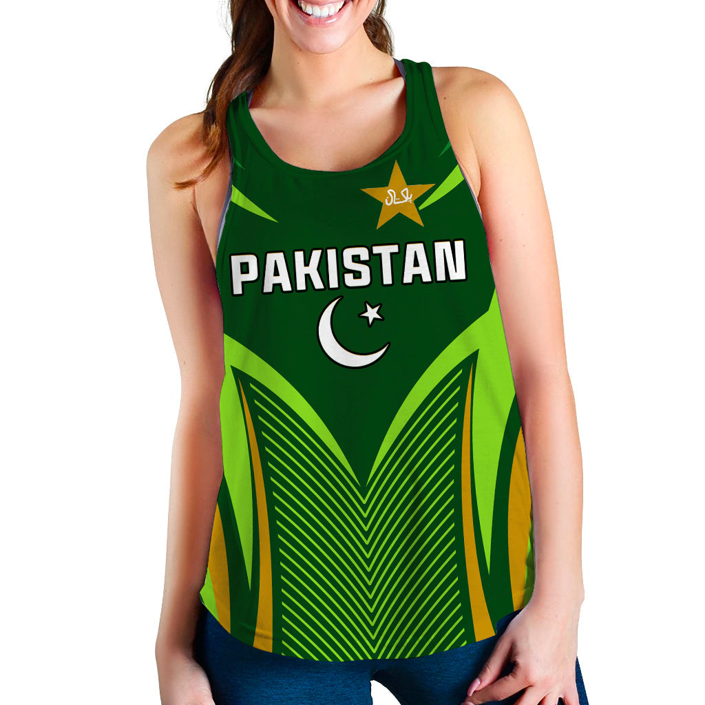 Pakistan Cricket Women Racerback Tank Green Shaheens Champion LT13 - Wonder Print Shop
