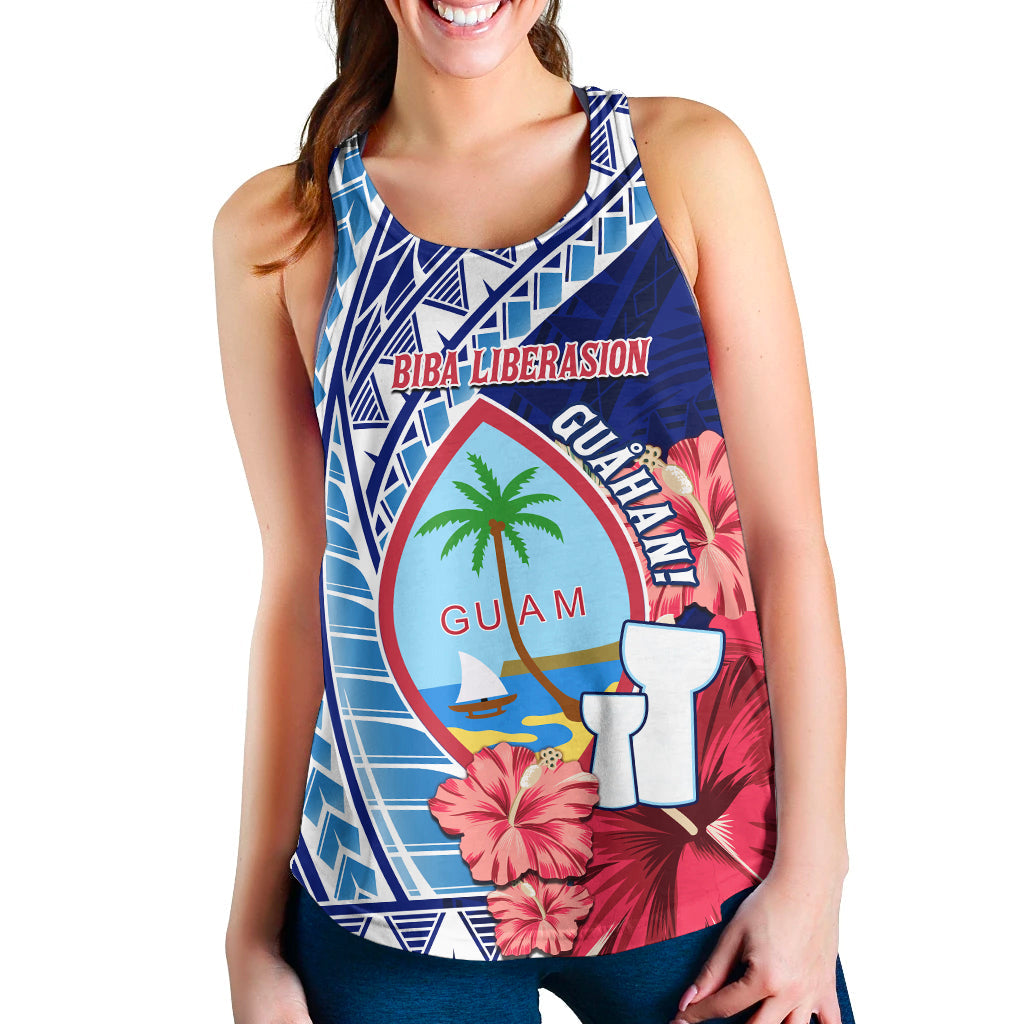 Guam Chamorro Women Racerback Tank Happy Liberation Day Latte Stone LT13 - Wonder Print Shop