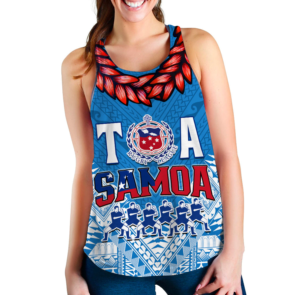 Toa Samoa Rugby Women Racerback Tank Manu Siva Tau Style Ulafala LT13 - Wonder Print Shop