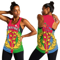 Eritrea Women Racerback Tank Eritrean Map Mix African Pattern Simple Style - Wonder Print Shop