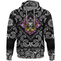 Viking Hoodie Warrior Axe with Bandana Paisley Style RLT12 - Wonder Print Shop