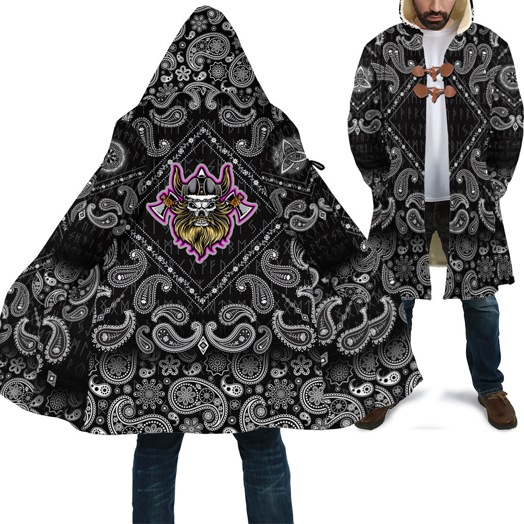 viking-cloak-warrior-axe-with-bandana-paisley-style