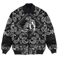 Viking Bomber Jacket Warrior Battle Car Truck Window Sticker Icon with Bandana Paisley Style RLT12 - Wonder Print Shop