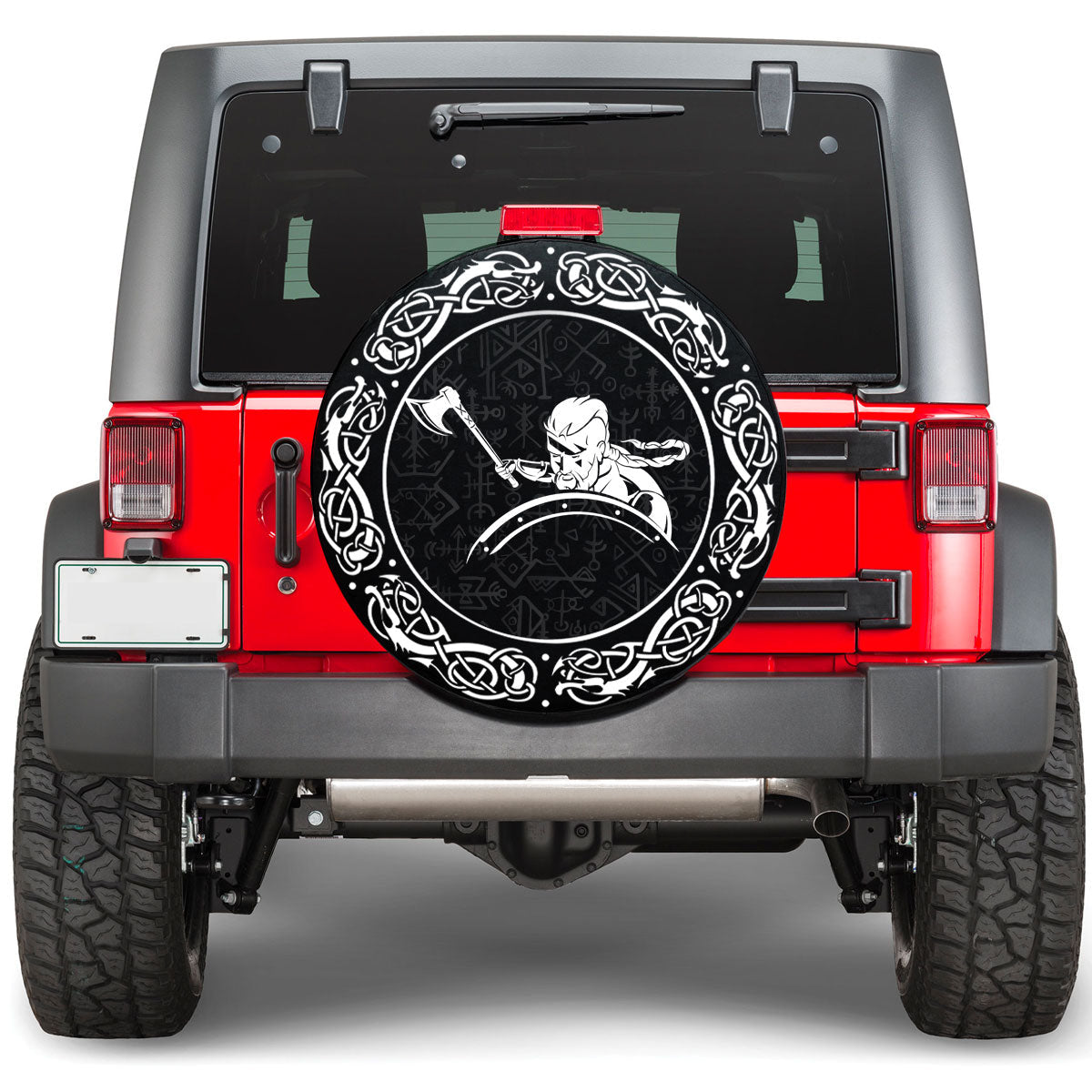Viking Warrior Defensive Attack Viking Spare Tire Cover RLT12 - Wonder Print Shop
