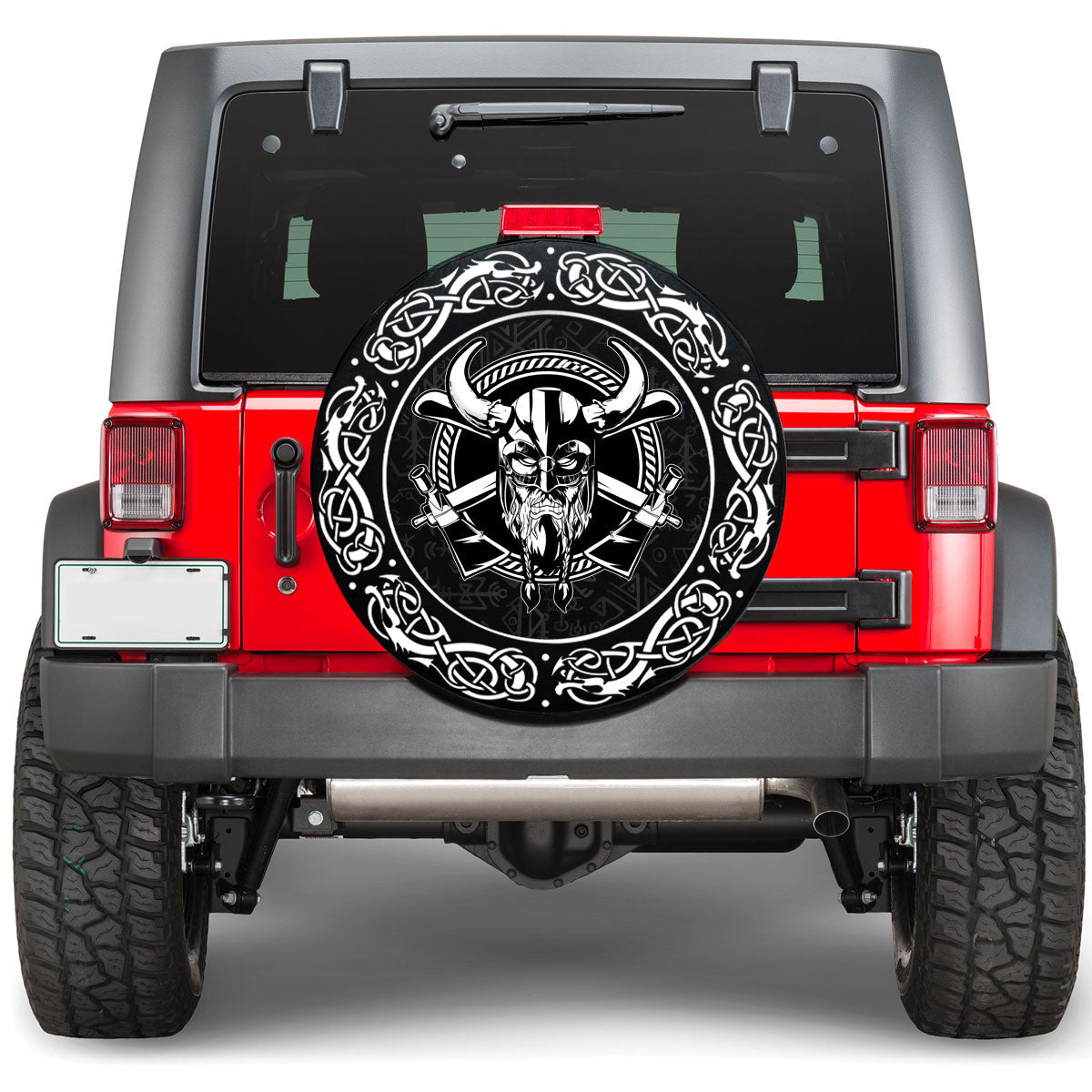 Viking Warrior Head With Axe Viking Spare Tire Cover RLT12 - Wonder Print Shop