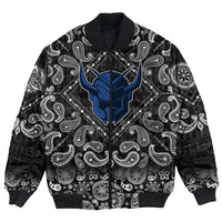 Viking Bomber Jacket Warrior Knight with Bandana Paisley Style RLT12 - Wonder Print Shop