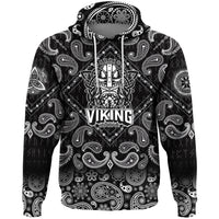 Viking Hoodie Warrior Nordic with Bandana Paisley Style RLT12 - Wonder Print Shop