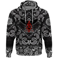 Viking Hoodie Warrior Ravens Valknut with Bandana Paisley Style RLT12 - Wonder Print Shop