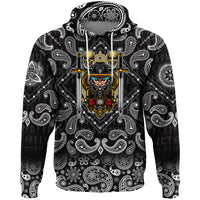 Viking Hoodie Warrior Sword with Bandana Paisley Style RLT12 - Wonder Print Shop